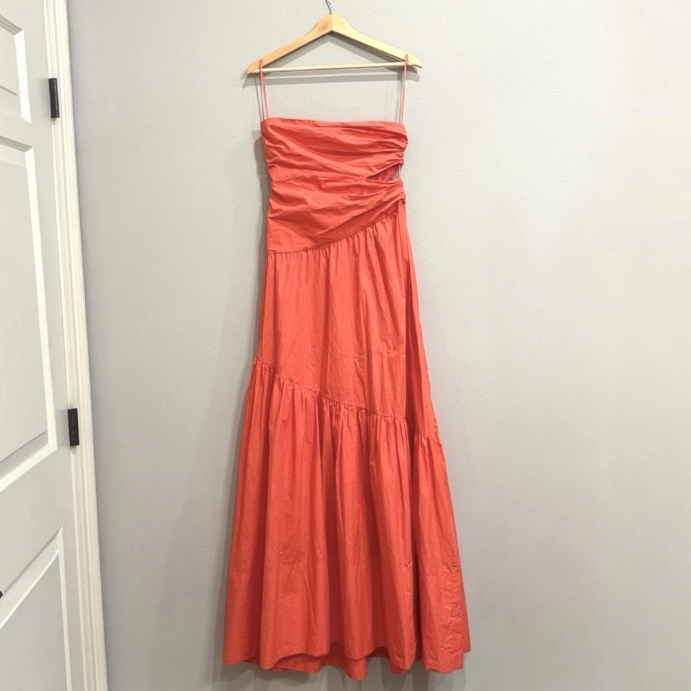 $595 ALC Coral Lark Strapless Cutout Ruched Maxi Dress Size 6 - Picture 3 of 16